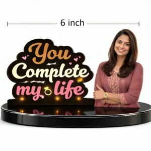 Personalized photo cutout stand with custom love message – romantic birthday surprise gift for wife