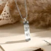 Custom silver bar pendant with personalized eyes photo print design