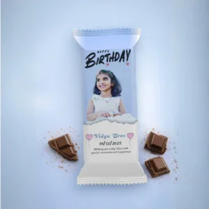 Personalized birthday chocolate with photo and custom name print – romantic surprise gift for wife